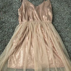 sparkly rose gold dress